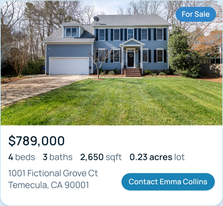 Example listdtree listing card 2 with property photos and status badge